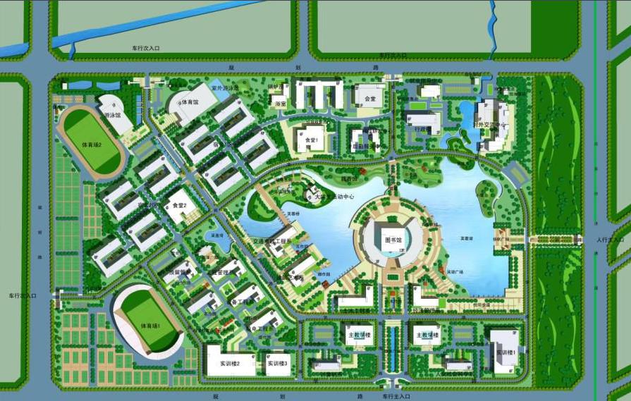 四川建筑職業學校俯視圖