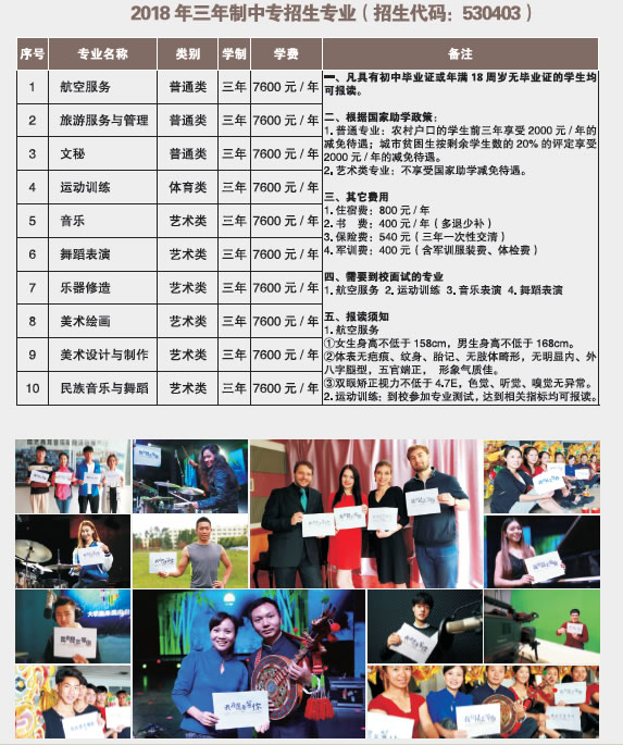 昆明學校招生專業